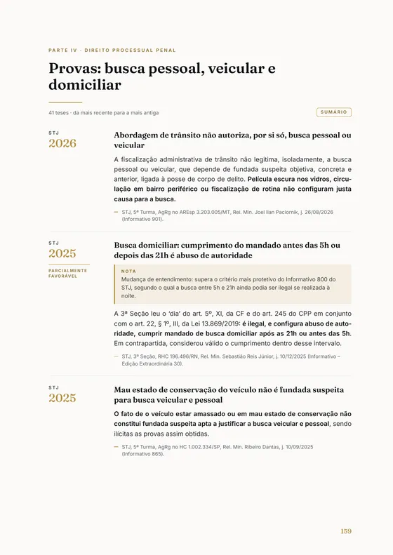 Página 159 do e-book: teses sobre busca pessoal, veicular e domiciliar